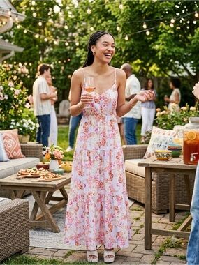 STEVE MADDEN | Pink Floral Maxi Dress